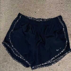 Nike Women's Black Athletic Shorts with Patterned Trim